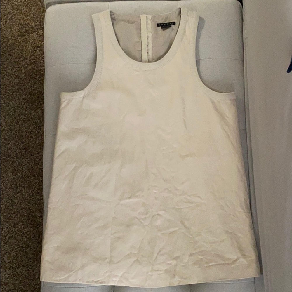 Cream leather theory top